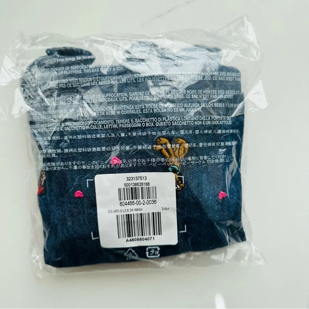 New Baby Gap x Disney Denim Outfit Set Embroidered Characters NWT 3–6M